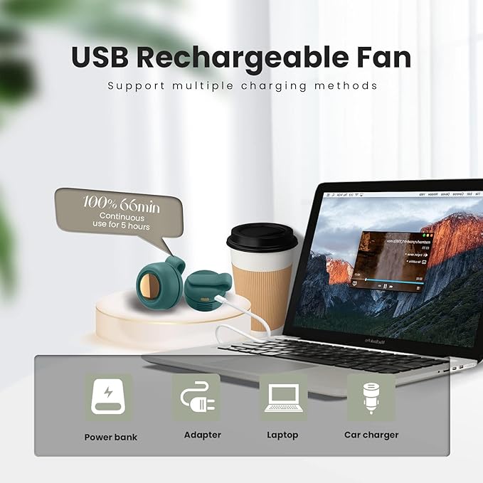 Portable Mini Bladeless Fan – Silent, Safe & Powerful Personal Cooling Device