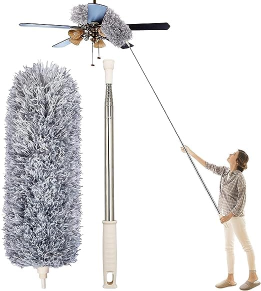 360° Bendable Microfiber Dust Cleaner – Extendable Handle for Ceiling, Fan, and Furniture Cleaning